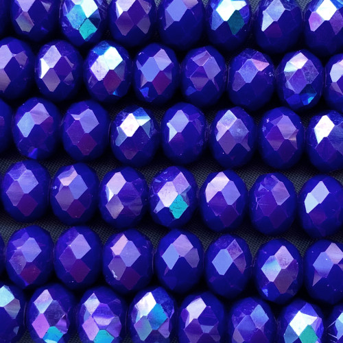 Blue Twilight Starlight 10x8mm Faceted Rondelle Chinese Crystal Glass Beads Per Strand