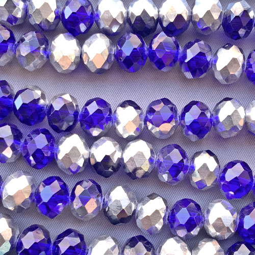 Navy Blue CAL 10x8mm Faceted Rondelle Chinese Crystal Glass Beads Per Strand