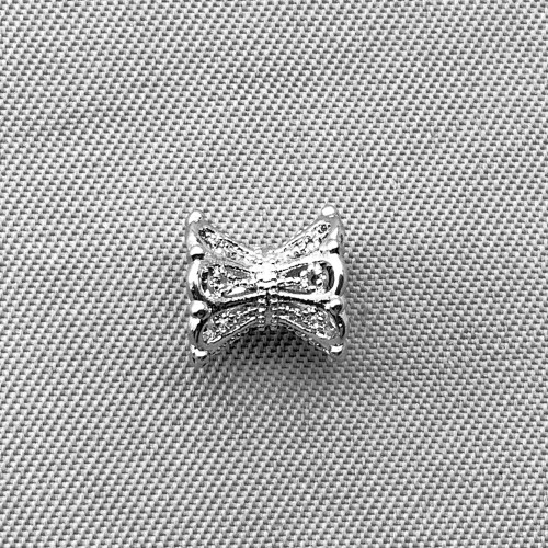 Double Filigree Two Sided Bead Caps 7mm Platinum Plated Brass Q4 Per Pkg