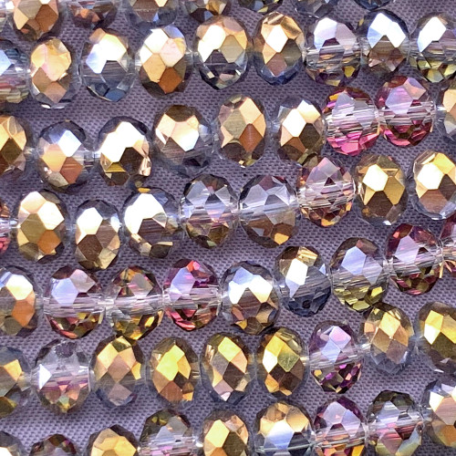 Aurum Eclipse 6x4mm Rondelle Chinese Crystal Glass Beads Per Strand