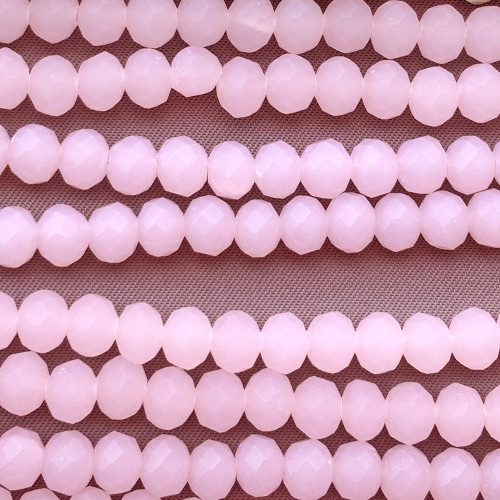 Matte Tickled Pink 6x4mm Rondelle Chinese Crystal Glass Beads Per Strand