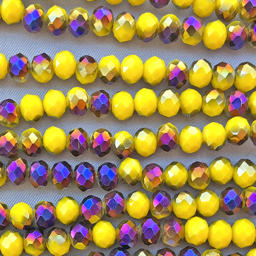 Byzantium Dandelion 6x4mm Rondelle Chinese Crystal Glass Beads Per Strand