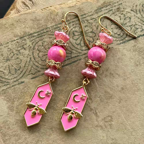 Bee Barbie Gold Earrings Artisan Made in the USA Per Pair