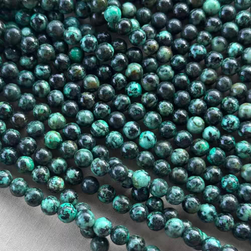 6mm African Turquoise Round Beads Dyed Semi Precious Stones Per Strand