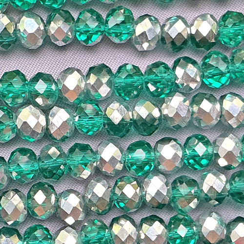 Jungle Green CAL 6x4mm Rondelle Chinese Crystal Glass Beads Per Strand
