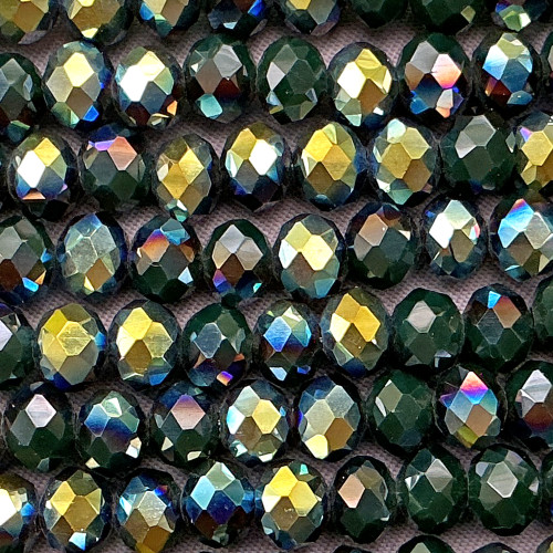 Ivy Astral Teal 6x4mm Rondelle Chinese Crystal Glass Beads Per Strand