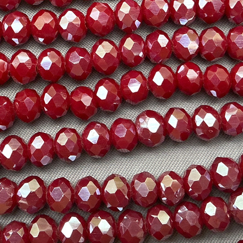 Currant Satin 6x4mm Rondelle Chinese Crystal Glass Beads Per Strand