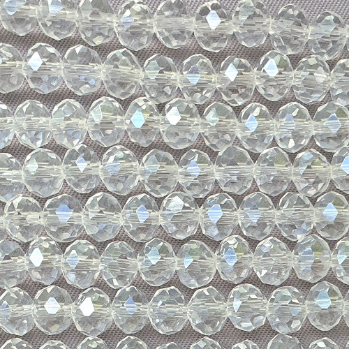 Clear Crystal Satin 6x4mm Rondelle Chinese Crystal Glass Beads Per Strand