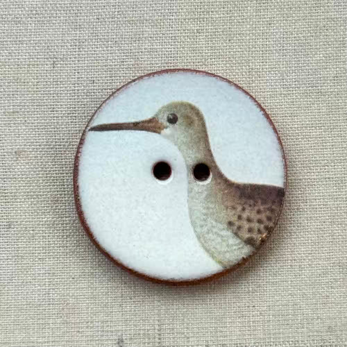 27mm Bird Button Terracotta Ceramic Sandpiper Q1 Per Pc