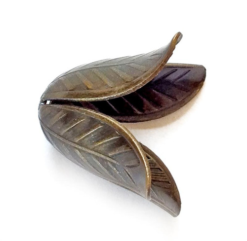 4 Petal Flower Bead Caps 17x22mm Antique Brass Q10 Per Pkg