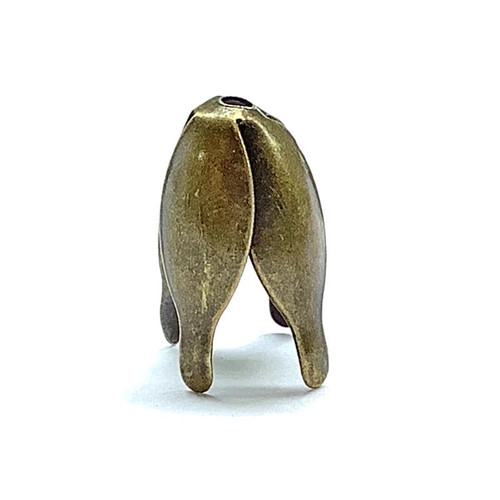 Smooth Flower Petal Cone Bead Caps 12x10mm Antique Brass Plated Iron Q100 Per Pkg