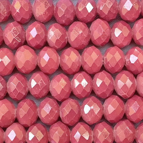 Pink Potpourri 8x6mm Faceted Rondelle Chinese Crystal Glass Beads Per Strand
