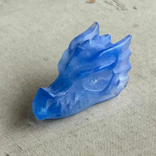 1.5 Inch Blue Dragon Head Figurine No Hole Opalite Glass Per Pc