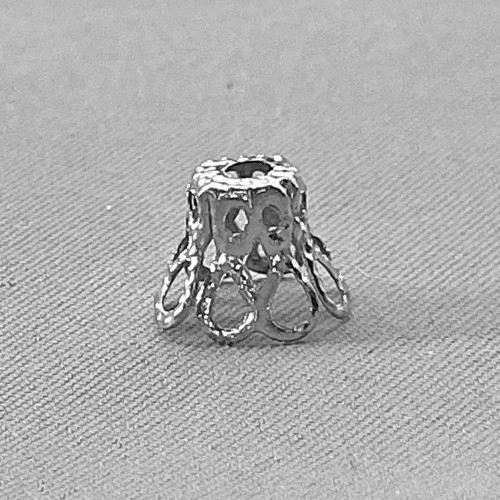 Filigree Cone Bead Caps 8x6mm Antique Silver Plated Iron Q50 Per Pkg
