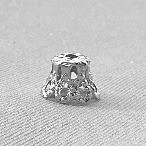 Filigree Cone Bead Caps 6x4.5mm Antique Silver Plated Iron Q100 Per Pkg