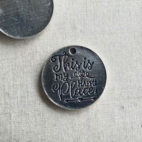 This Is My Happy Place Charms Silver Plated 22mm 6Pcs Per Pkg