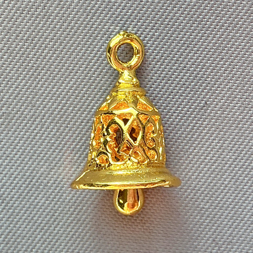 Filigree Bell Charms 17x9mm Gold Plated Brass Q4 Per Pkg