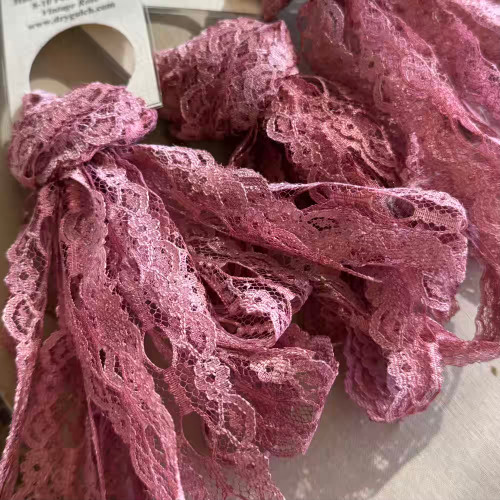 Vintage Rose Hand Dyed Lace Ribbon 8 Feet Per Bundle