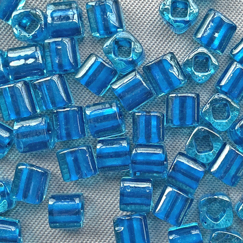 TOHO Aqua Capri Lined 4mm Cube Glass Seed Beads Per Tube