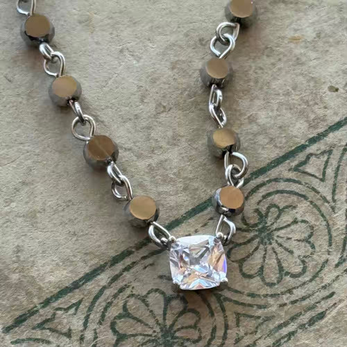 Coins of Silver Minimal Necklace Artisan Made Choker Chain 14" Per Pc