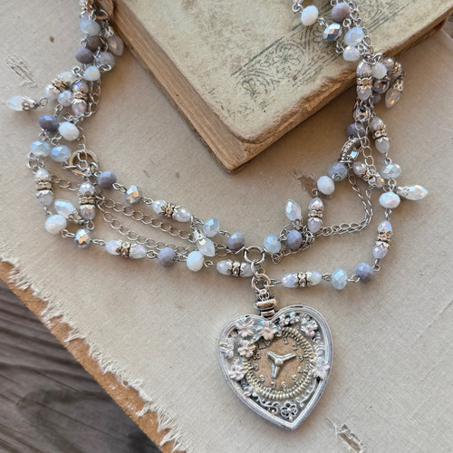 Tale As Old As Time Victorian Style Necklace Antique Silver Artisan Made Per Pc