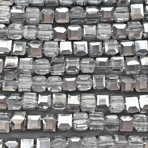 Crystal CAL 4mm Faceted Cube Chinese Crystal Glass Beads Per Strand