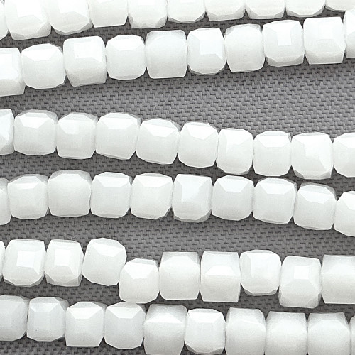 Alabaster 2mm Cube Chinese Crystal Glass Beads Per Strand