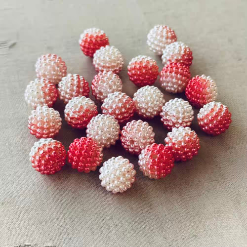 12mm Acrylic Berry Beads Cranberry Ombre Q24 Per Pkg