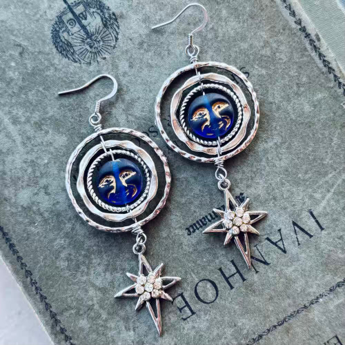 Rings Around the Moon Earrings Silver Artisan Made in the USA Per Pair