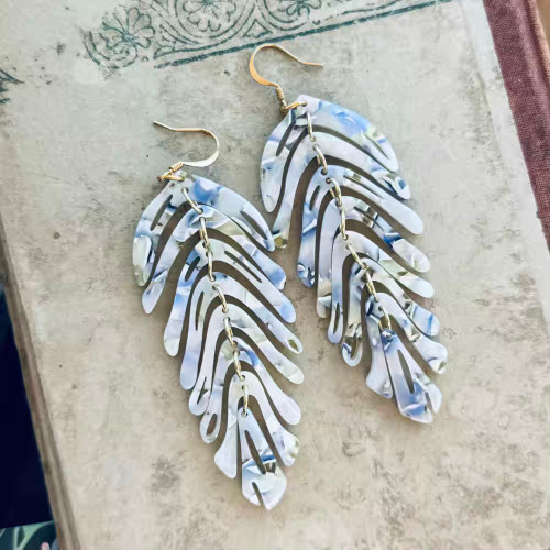 Skylander Feather Earrings Acrylic Artisan Made in the USA Per Pair