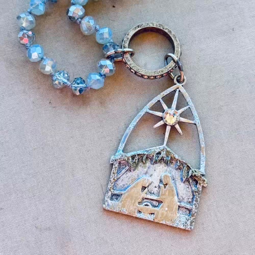 Silver Opal Nativity Hand Knotted Necklace Per Pc