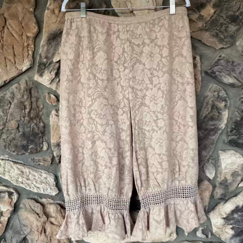 Taupe Bloomers Pants Mesh Crochet Lace JDL Jeanne d'Arc Living