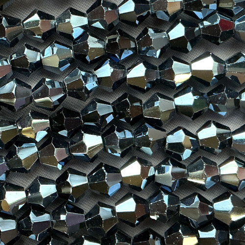 Gunmetal 6mm Faceted Bicone Chinese Crystal Glass Beads Per Strand