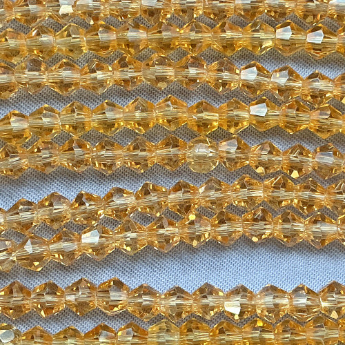 Wheat 4mm Faceted Bicone Chinese Crystal Glass Beads Per Strand
