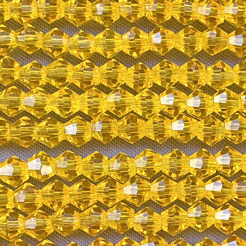 Lemon Yellow 4mm Faceted Bicone Chinese Crystal Glass Beads Per Strand