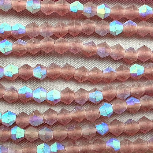 Matte Wineberry AB 4mm Faceted Bicone Chinese Crystal Glass Beads Per Strand