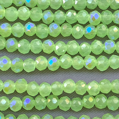 Flora Opalite Starlight 4x3mm Faceted Rondelle Chinese Crystal Glass Beads Per Strand