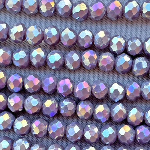 Purple Pansy AB 4x3mm Faceted Rondelle Chinese Crystal Glass Beads Per Strand