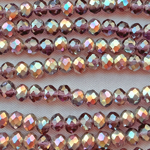 Burgundy AB 4x3mm Faceted Rondelle Chinese Crystal Glass Beads Per Strand