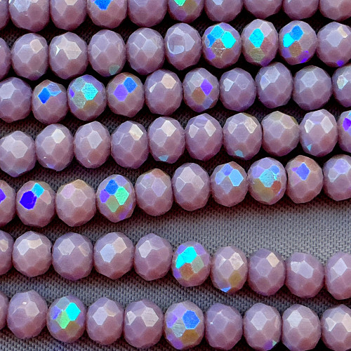 Dusty Mauve Starlight 4x3mm Faceted Rondelle Chinese Crystal Glass Beads Per Strand