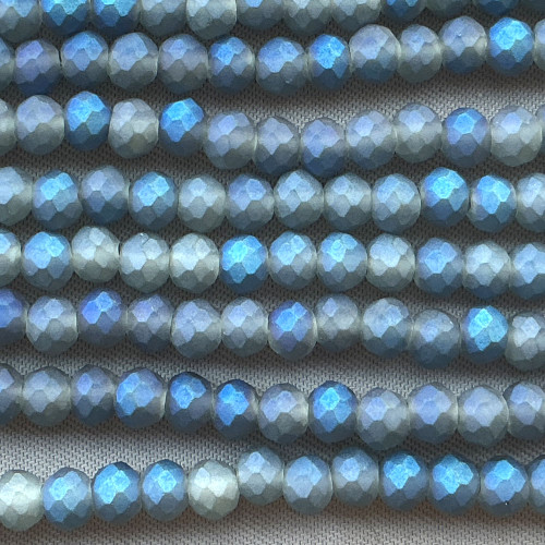 Matte Denim Andromeda 4x3mm Faceted Rondelle Chinese Crystal Glass Beads Per Strand