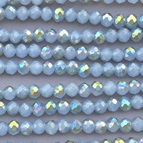 Wild Blue Yonder Pyrite 4x3mm Faceted Rondelle Chinese Crystal Glass Beads Per Strand