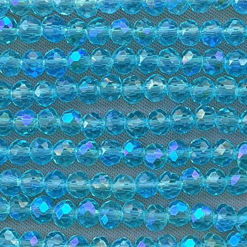 Aqua Starlight 4x3mm Faceted Rondelle Chinese Crystal Glass Beads Per Strand
