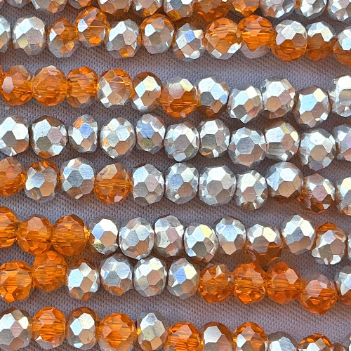 Orange CAL 4x3mm Faceted Rondelle Chinese Crystal Glass Beads Per Strand