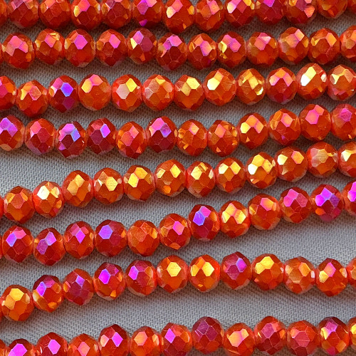 Vintage Brick Nebula 4x3mm Faceted Rondelle Chinese Crystal Glass Beads Per Strand