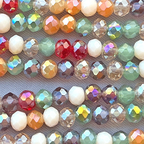 Harvest Mix 4x3mm Faceted Rondelle Chinese Crystal Glass Beads Per Strand