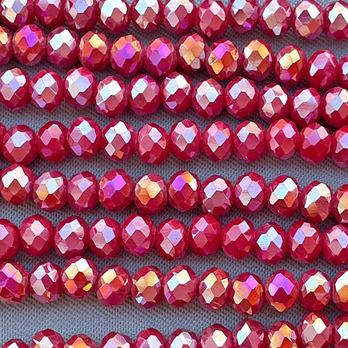 Cherry Champagne 4x3mm Faceted Rondelle Chinese Crystal Glass Beads Per Strand