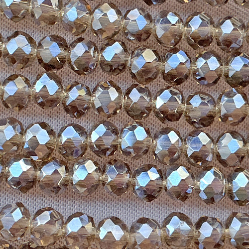 Greige Satin 4x3mm Faceted Rondelle Chinese Crystal Glass Beads Per Strand