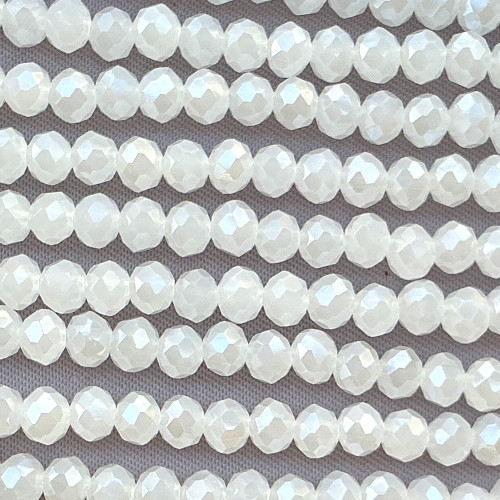 Iceberg Satin 4x3mm Faceted Rondelle Chinese Crystal Glass Beads Per Strand