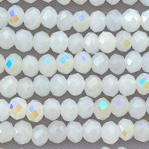Iceberg Glitter 4x3mm Faceted Rondelle Chinese Crystal Glass Beads Per Strand